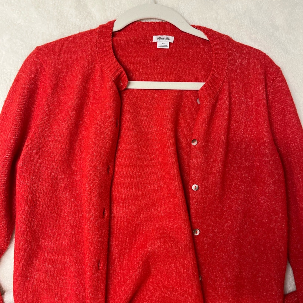 Red Button-Up Cardigan